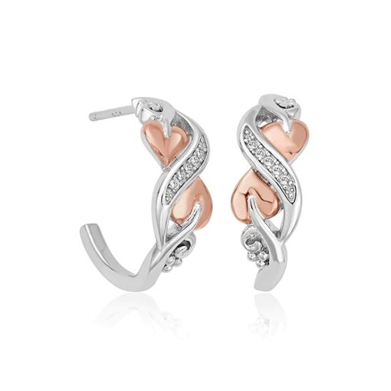 Clogau Tree of Life White Topaz Half Hoop Earrings 3STOL0203