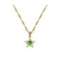 Amelia Scott Celeste Mini Star Pendant Gold Necklace in Emerald Green and White AS22SGN08