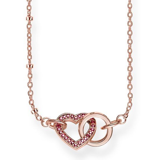 Thomas Sabo 'Together Heart' Necklace, Rose and Red