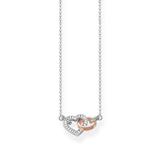 Thomas Sabo 'Together Heart' Diamond Necklace, Silver and Rose Gold