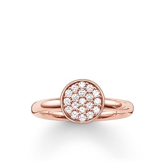 Thomas Sabo Sparkling Circles Solitaire Ring, Rose Gold
