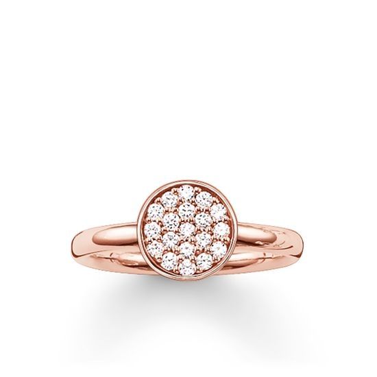 Thomas Sabo Sparkling Circles Solitaire Ring, Rose Gold