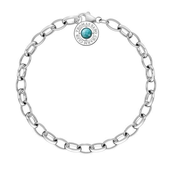 Thomas Sabo Silver and Turquoise Charm Bracelet X0229-404-17