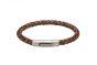 Unique and Co Mens Antique Brown Leather bracelet-Steel Clasp-Antique I.P. Plating