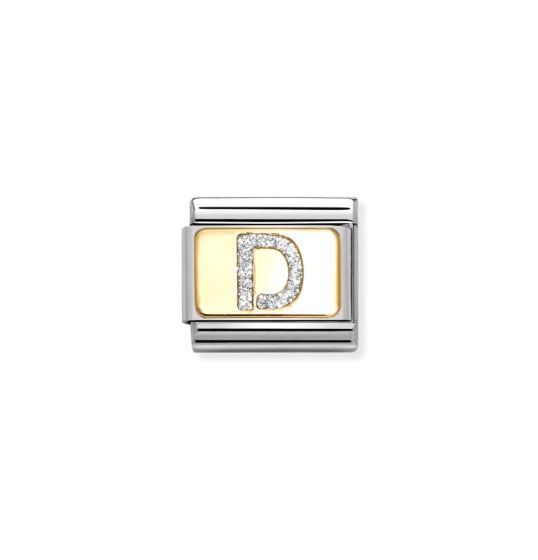 Nomination Classic Glitter Letter D Charm Gold with Enamel