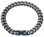 Unique and Co Mens Blue Steel Matt and Polished Curb Bracelet LAB-130