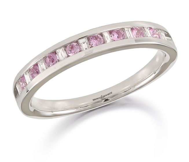 Brown & Newirth Pink Sapphire & Diamond Half Eternity Ring