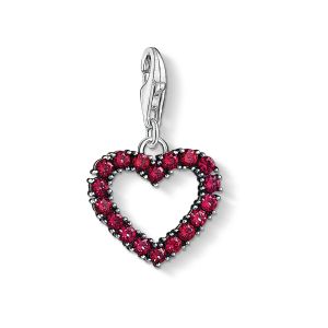 Thomas Sabo Charm Pendant - Hot Pink Open Heart 1476-639-10