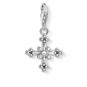 Thomas Sabo Charm Pendant - Intricate Silver Cross