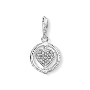 Thomas Sabo Charm Pendant - Pave Heart in Silver 1858-051-14