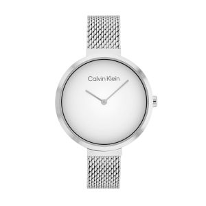Calvin Klein Minimalistic T Bar Watch - Silver Mesh Strap