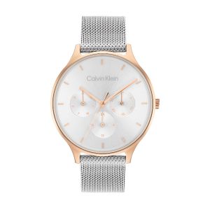 Calvin Klein Timeless Mesh Rose Gold and Silver Watch