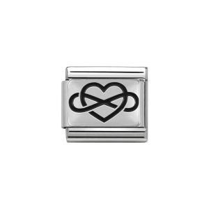 Nomination Classic Charm Oxidised Steel and 925 Silver Infinity Heart 330102_05