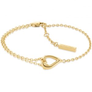 Calvin Klein  Sculptured Drops Double Chain Bracelet - Gold Plated