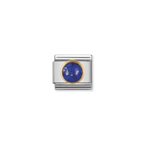 NOMINATION COMPOSABLE Classic ROUND STONES in stainless steel with 18k gold LAPIS 030503_09