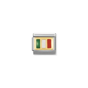 NOMINATION COMPOSABLE Classic EUROPE FLAG in stainless steel with enamel and 18k gold IRELAND