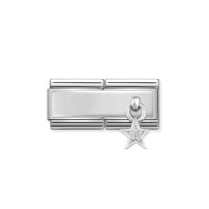 NOMINATION Composable DOUBLE Classic CHARMS steel. enamel and silver 925 Glitter Star