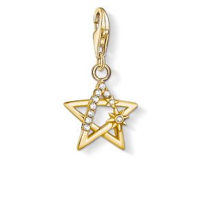 Thomas Sabo Charm Pendant -  Gold Open Star with Stones 1851-414-14