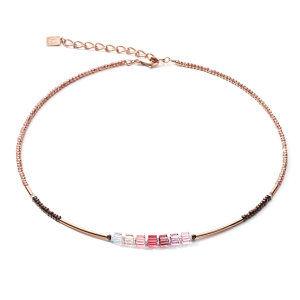 Coeur De Lion GeoCUBE Necklace - Shades of Pink Lilac 