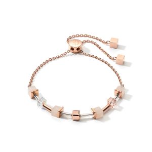 Coeur De Lion GeoCUBE Chain Bracelet - Pink Aventurine Rose Gold Peach 5074300235