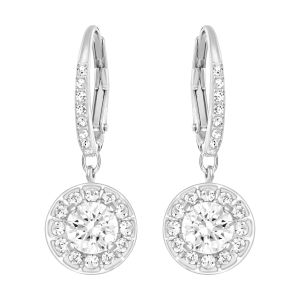 Swarovski Attract Light Pierced Earrings, White, Rhodium Plating 5142721