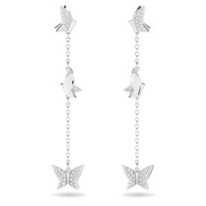 Swarovski Lilia Butterfly Drop Earrings - White with Rhodium Plating - 5636423