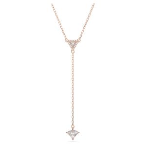 Swarovski Ortyx Y Necklace Triangle Cut - White Rose Gold Tone Plated 5642984