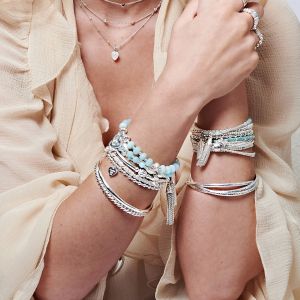 Annie Haak Amazonite Solid Heart Silver Bracelet B2209-17
