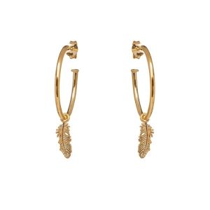 Annie Haak Feather Hoop Earrings - Gold