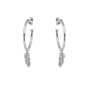 Annie Haak Feather Silver Hoop Earrings E0149