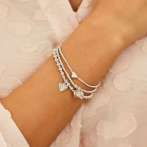 Annie Haak Mini Orchid Silver Charm Bracelet - Laughter Love Life