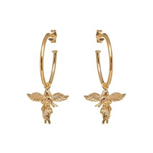 Annie Haak My Guardian Angel Gold Hoop Earrings 