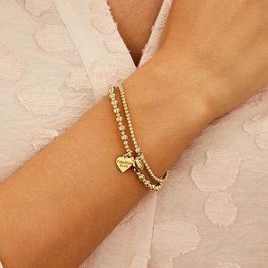 Annie Haak Santeenie Gold Charm Bracelet - Solid Heart