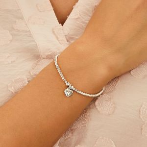 Annie Haak Santeenie Silver Charm Bracelet - Solid Heart B2072-17, B2072-19