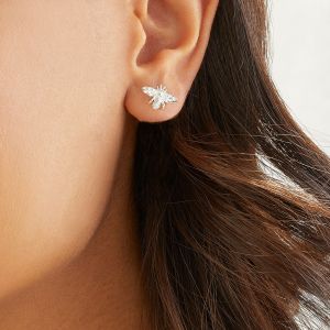 E0266 Annie Haak Tiny Bee Silver Stud Earrings