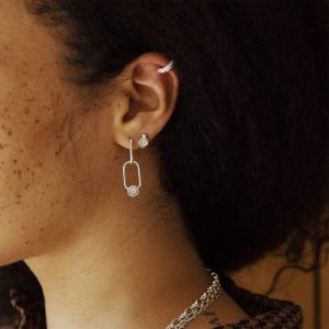 Daisy Daisy Bloom Huggie Earrings - Silver DE01_SLV