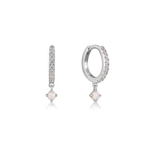 Ania Haie Sparkle Kyoto Opal Drop Huggie Hoop Earrings - Silver - E034-04H