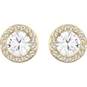 Angelic Stud Pierced Earrings, White, Gold-tone plated 5505470