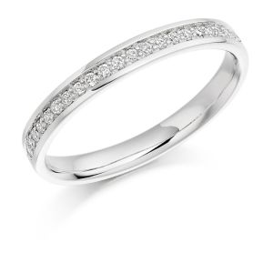 Raphael Collection Half Eternity Ring, Round Brilliant Diamonds in Platinum
