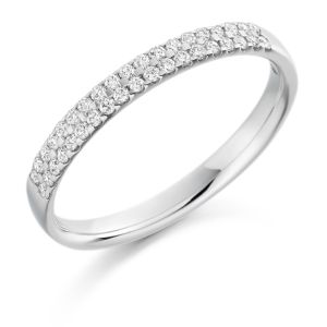Raphael Collection Half Eternity Ring - Double Row Micro-claw Set 