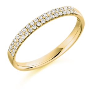 Raphael Collection Half Eternity Ring - Double Row Micro-claw Set 