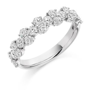 Raphael Collection Half Eternity Ring - Claw Set Cluster