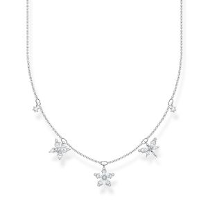 Thomas Sabo Flower Drop Necklace in Silver KE2100-051-14-L45V