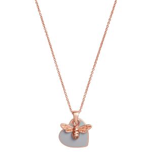 Olivia Burton You Have My Heart Necklace - Grey and Rose Gold OBJLHN17