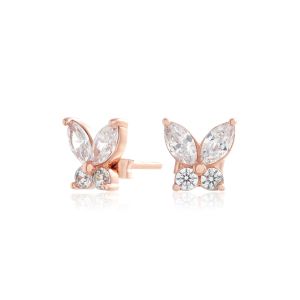 Olivia Burton Sparkle Butterfly Marquise Butterfly Studs Rose Gold OBJMBE16