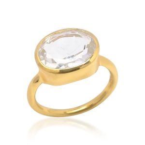 Shyla London Oval Chunky Ring - Crystal Clear