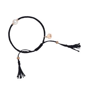 Jersey Pearl Tassel Bracelet, Black 1728453