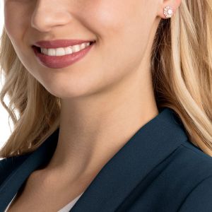 Swarovski Sunshine Pierced Earrings, White, Rose Gold Plating 5459597