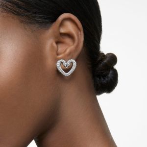 Swarovski Una Small Heart Earrings - Rhodium Plating 5625535
