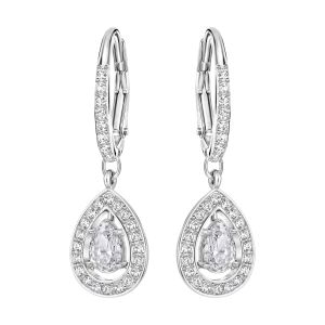 Swarovski Attract Light Pear Pierced Earrings, White, Rhodium Plating 5197458